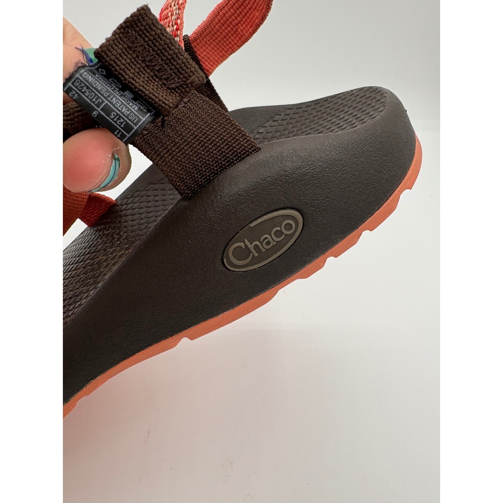 Chaco Z Cloud 2 Womens Sandals Size 11 Red Orange Chevron‎ Strappy Toe Loop - Picture 5 of 10